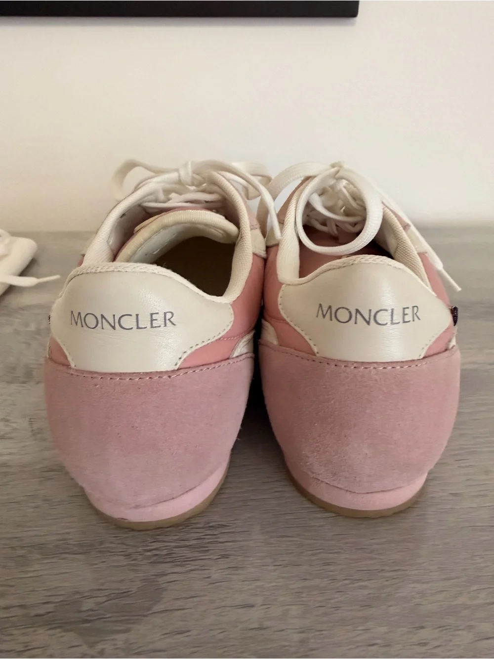 Moncler Authentic Pink Suede & Nylon low-top Retro Sneakers Size 8 (EU 38)